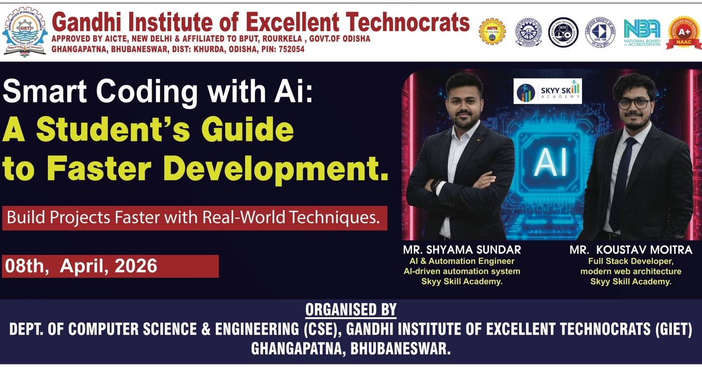 Workshop on “Smart Coding with AI: A Student’s Guide to Faster Development.”